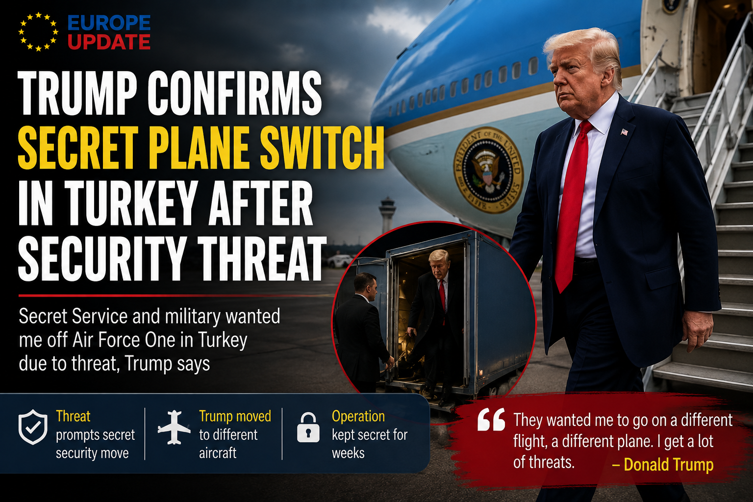 Trump Turkey plane security threat